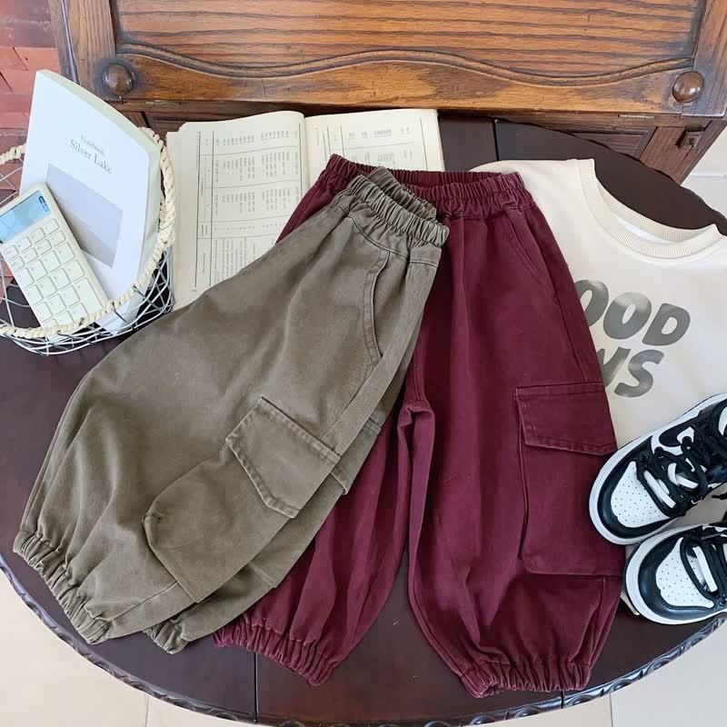 Toddler Solid Color Worker Effortless Pants - image 5