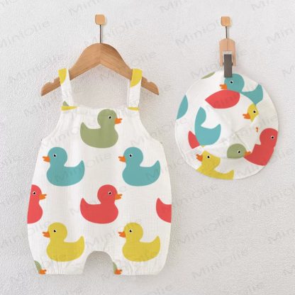 Baby Duck White Romper with Hat - White - 18-24M - image 1