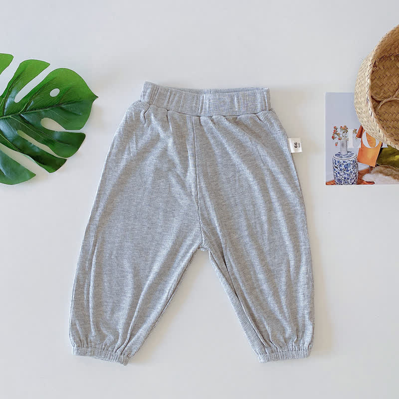 Baby Modal Solid Color Basic Soft Pants - Grey - 2-3T - image 5