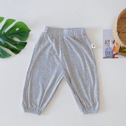 Baby Modal Solid Color Basic Soft Pants - Grey - 2-3T - image 5