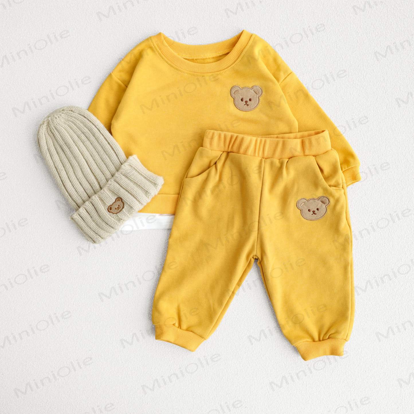 Baby Toddler Cute Bear Sweatshirt & Pants Set - Yellow - 5-7T - image 8