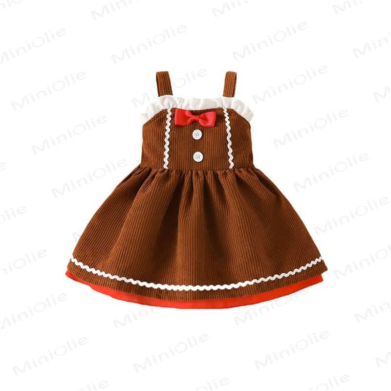 Baby Gingerbread Man Corduroy Bow Dress - Brown - 2-3T - image 6