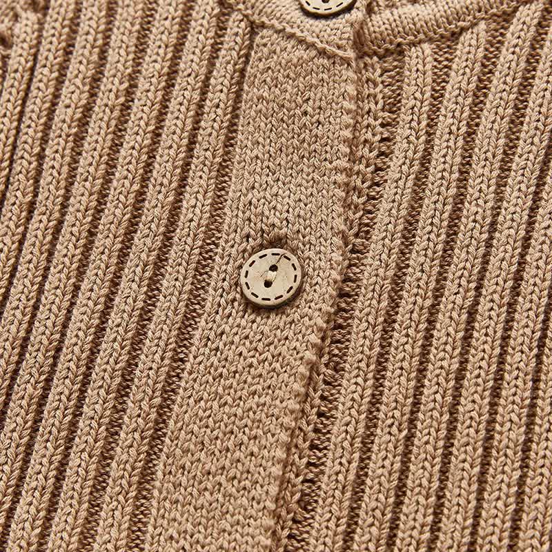 Baby Unisex Solid Color Knitted Romper - image 7