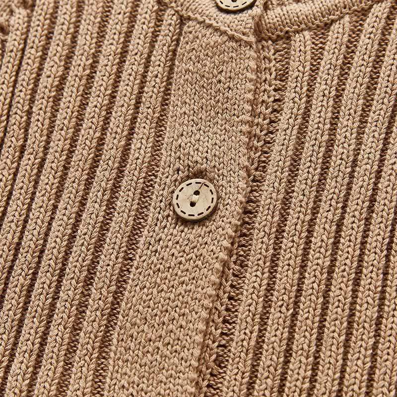 Baby Unisex Solid Color Knitted Romper - image 7