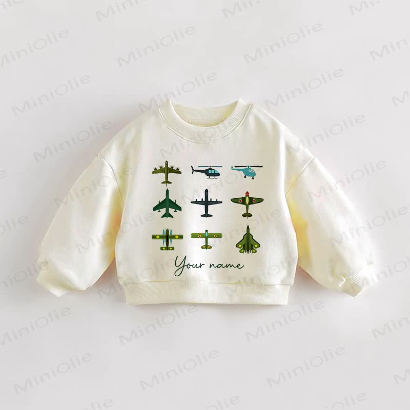 Personalize Plane Aircraft Baby Toddler Name Custom Sweatshirt - image 1
