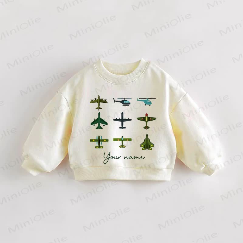 Personalize Plane Aircraft Baby Toddler Name Custom Sweatshirt - image 1