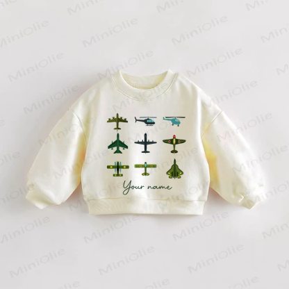 Personalize Plane Aircraft Baby Toddler Name Custom Sweatshirt - image 1