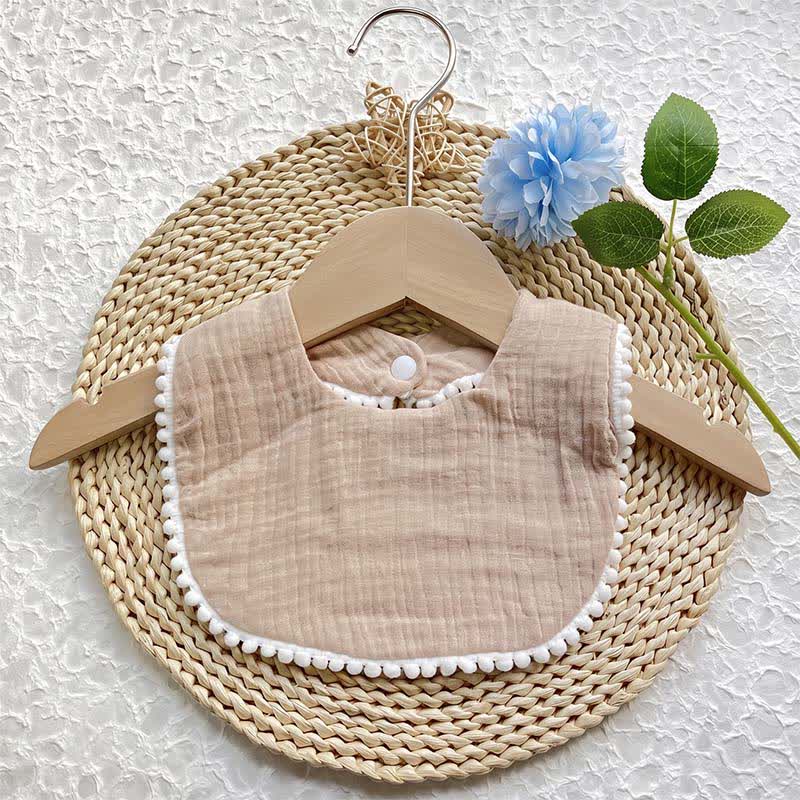 Personalized Baby Name Pom Pom Bib - Khaki - 27cm - image 6