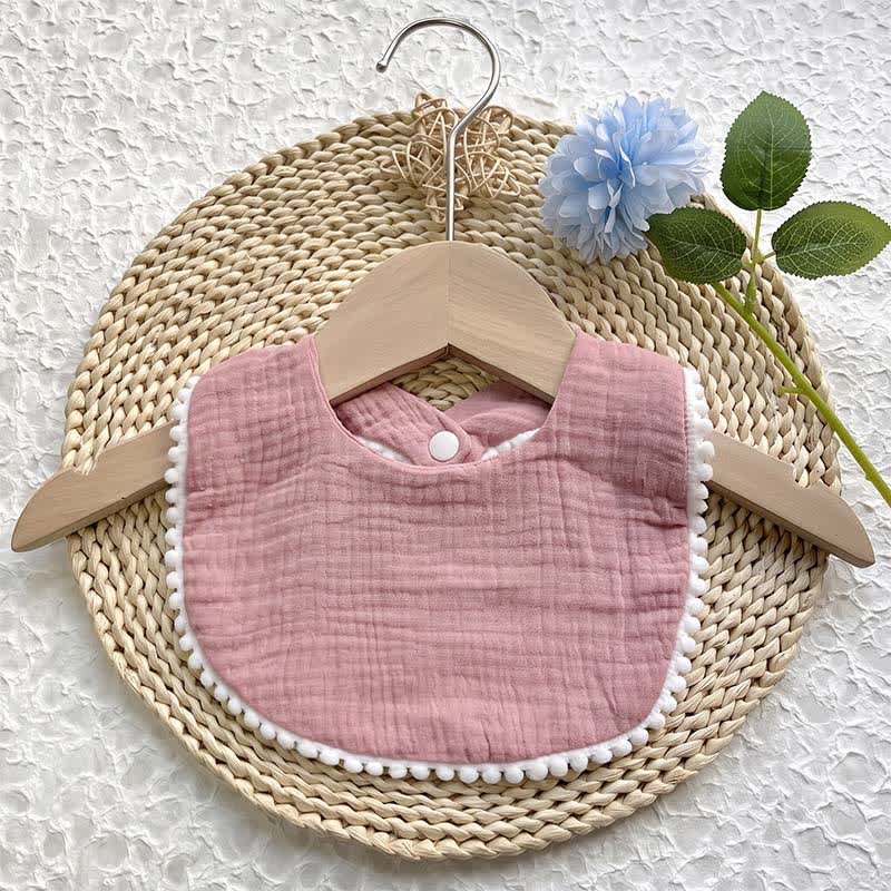 Personalized Baby Name Pom Pom Bib - Pink - 27cm - image 4
