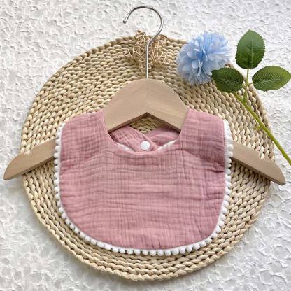 Personalized Baby Name Pom Pom Bib - Pink - 27cm - image 4