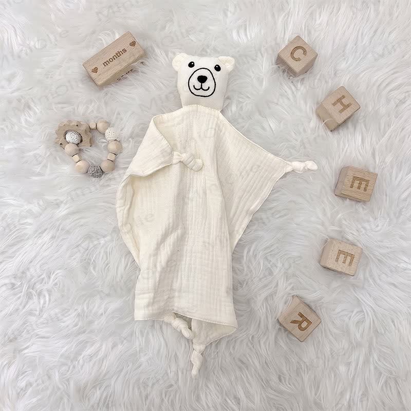 Personalized Baby Name Lion/Bear Security Blanket - Beige Bear - 30x30cm - image 5
