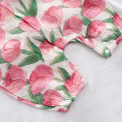 Baby White Tulip Romper with Hat - image 4