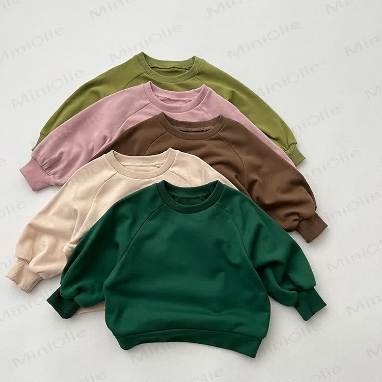 Toddler Solid Color Round Collar Casual Sweatshirt  - image 1