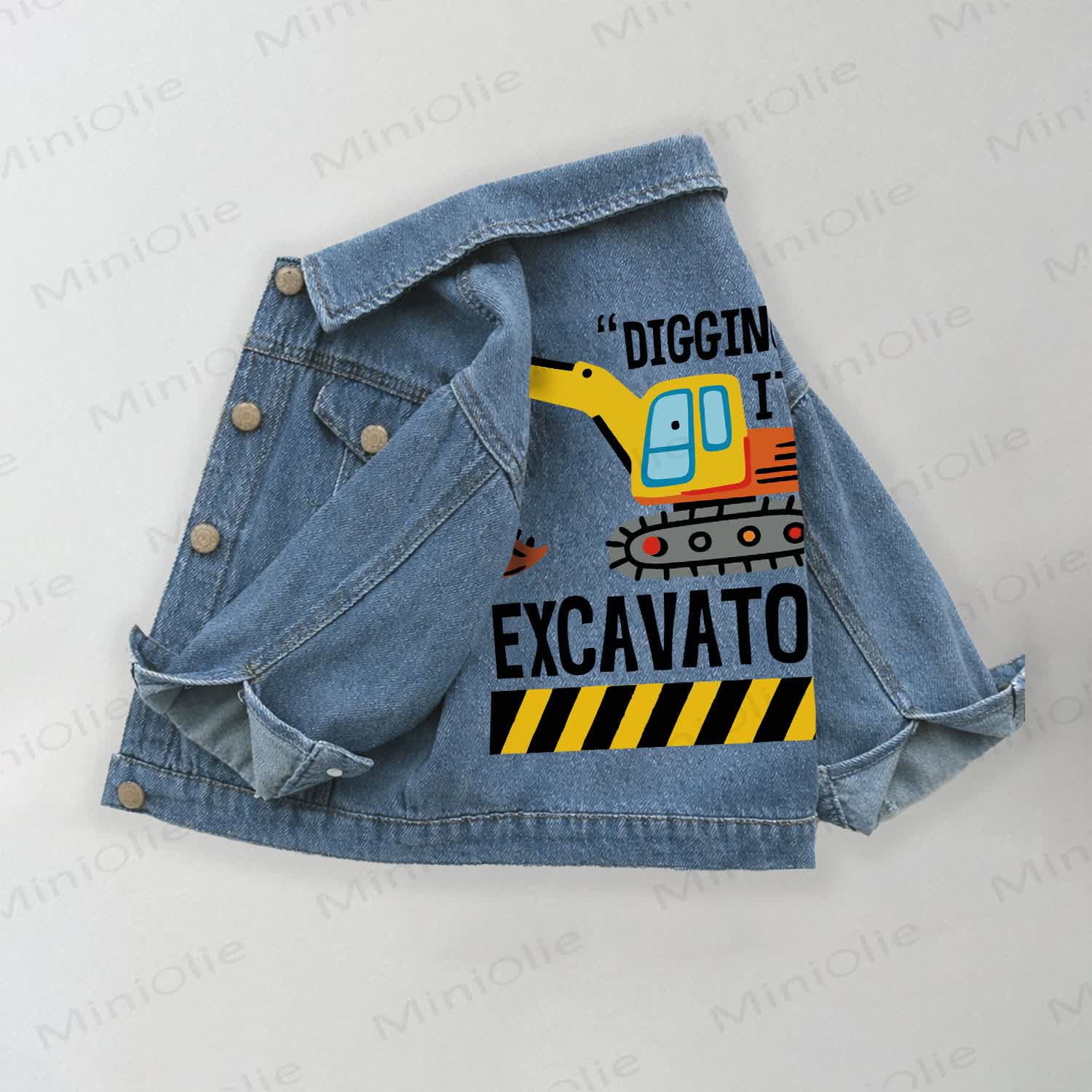 DIGGING IT EXCAVATOR Toddler Kid Denim Jacket - Blue - 10-11T - image 1