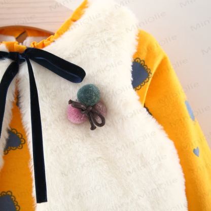 Baby Girl Fleece Bow Bunny Dress - image 5