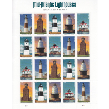 2021 Mid-Atlantic Lighthouses Forever First Class Postage Stamps
