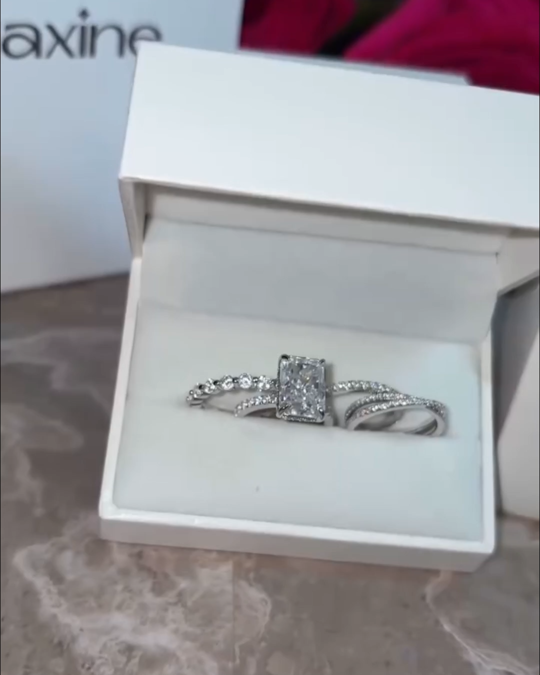 4 Piece Ring Set, 4PC Wedding Set, 4PC Bridal Set – Maxine  display picture 2