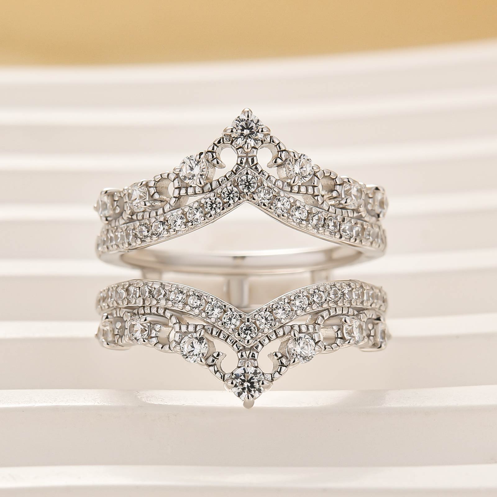 Crown Wedding Band 0.8Ct Enhancer by Maxinejewelry – Maxine Jewelry