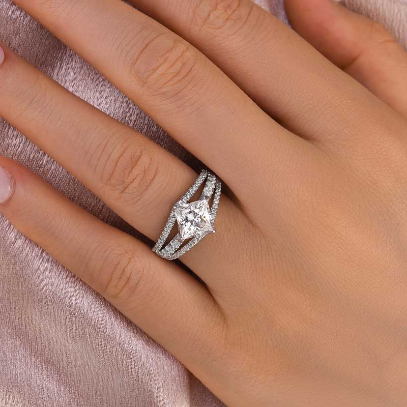 S925 Maxine Moissanite Special 2.0 Carat Square Princess Cut