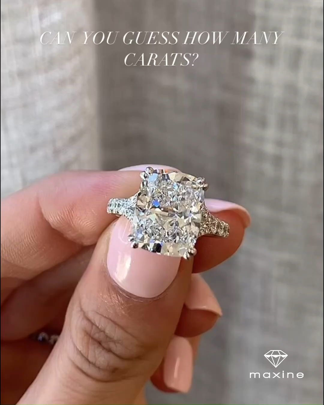 Outstanding Split Shank Crushed Ice Cushion Cut Engagement Ring