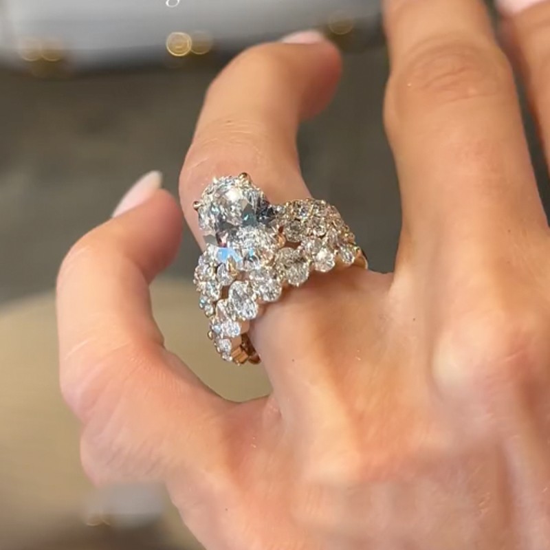 Luxe 3PC Oval Cut Wedding Ring Set Travel Rings In Sterling