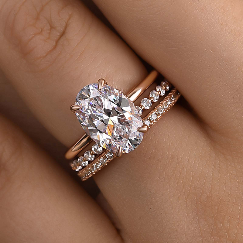 Oval Cut Yellow Gold Women s Wedding Ring Sets In Sterling Silver Maxinejewelry
