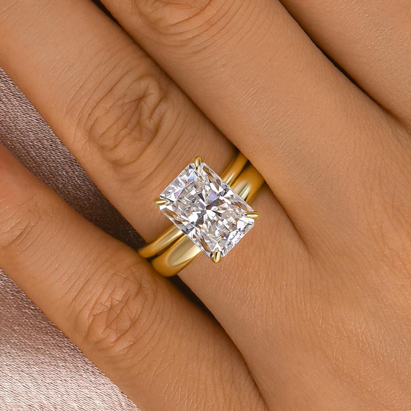 Radiant Cut Moissanite Wedding Ring Set Maxine – Maxinejewelry