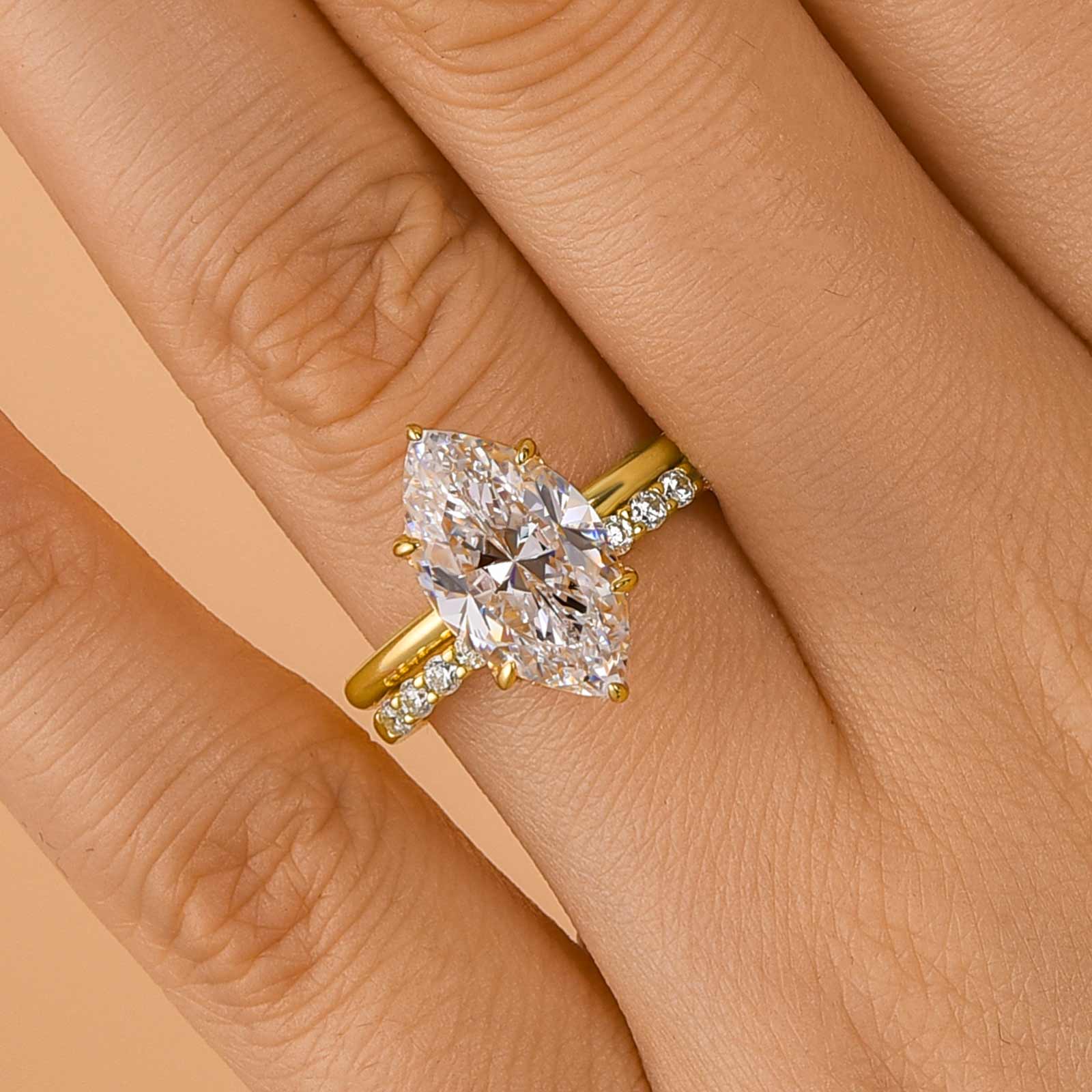 Maxine Special Marquise Cut Open Wedding Ring Set-Maxinejewelry