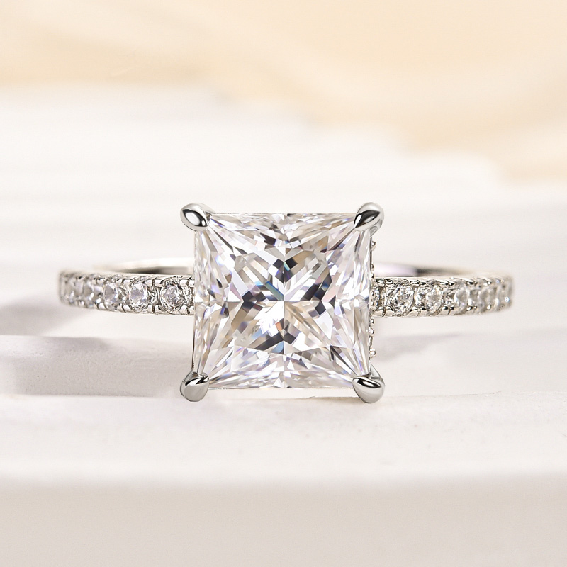 S925 Maxine Moissanite 2.0~3.0 Carat Square Princess Cut