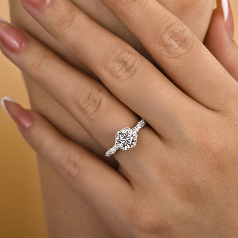 Design moissanite engagement on sale ring