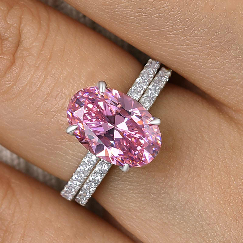 Sterling Silver Rhodium Plated White & Light Pink Cubic Zirconia Cushi –  Shiels Jewellers