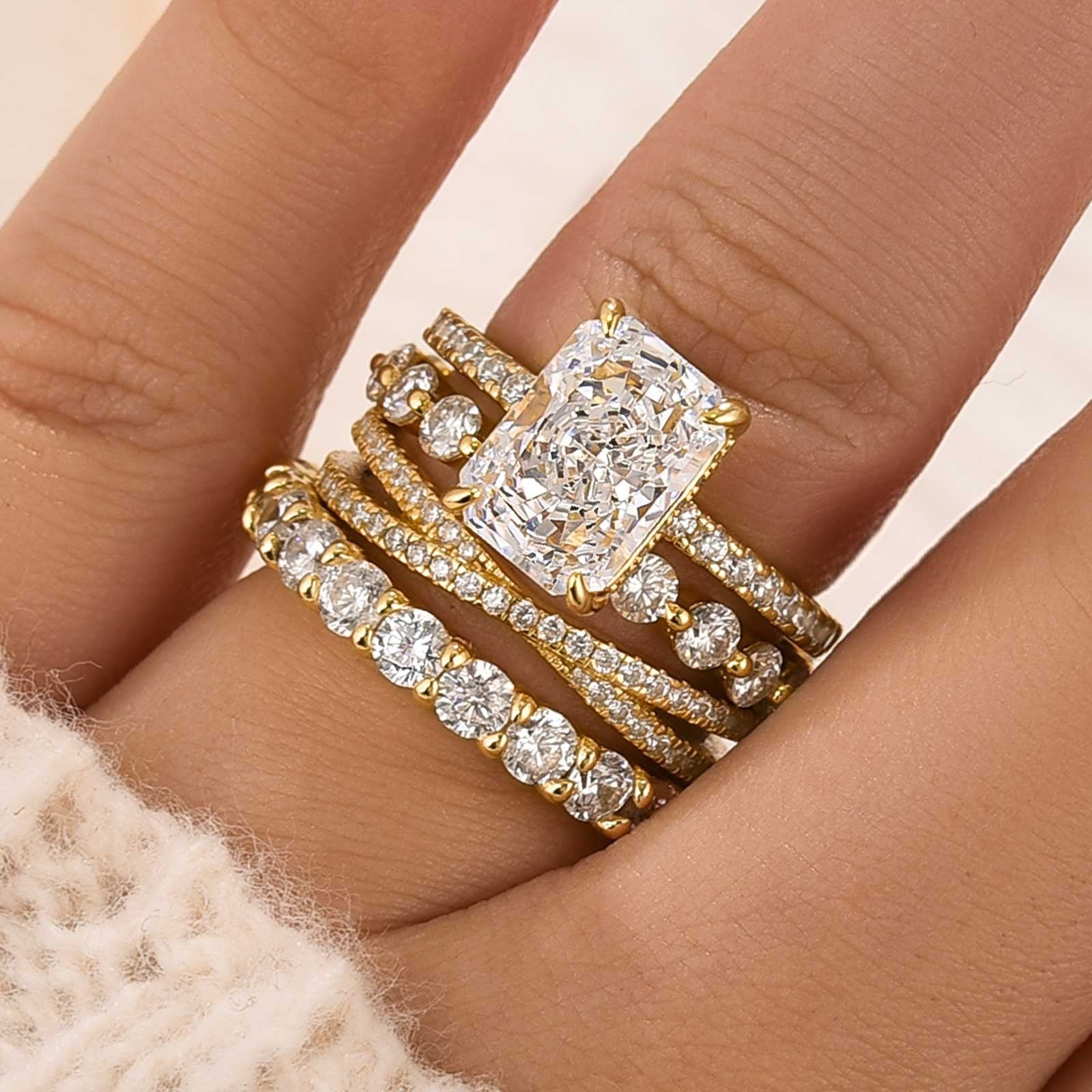wedding ring set stackable rings