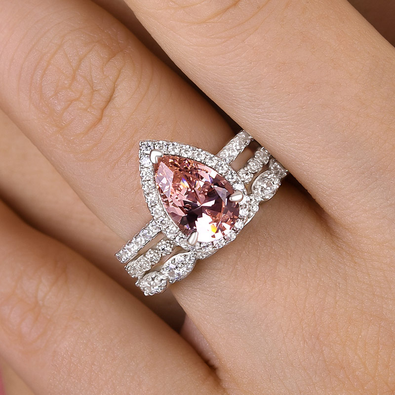 Cushion Cut Morganite Engagement Ring Solitaire Ring with Diamonds ⋆ Laurie  Sarah