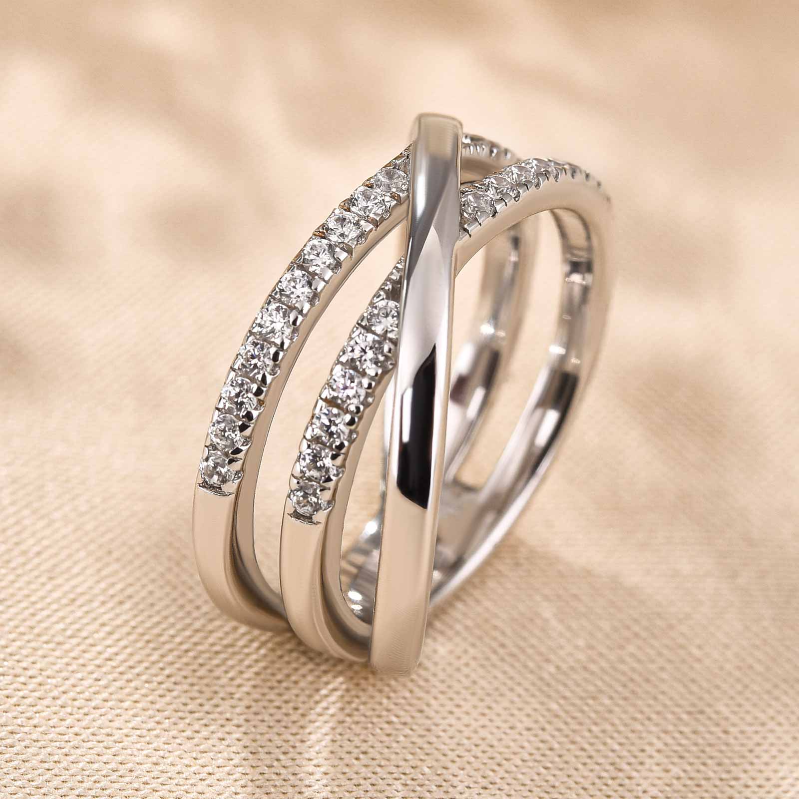 Precious Three Layer Cross Wedding Band-Maxinejewelry – Maxine Jewelry
