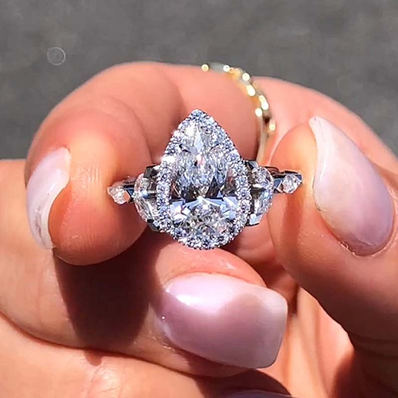 10 carat pear online shaped diamond ring