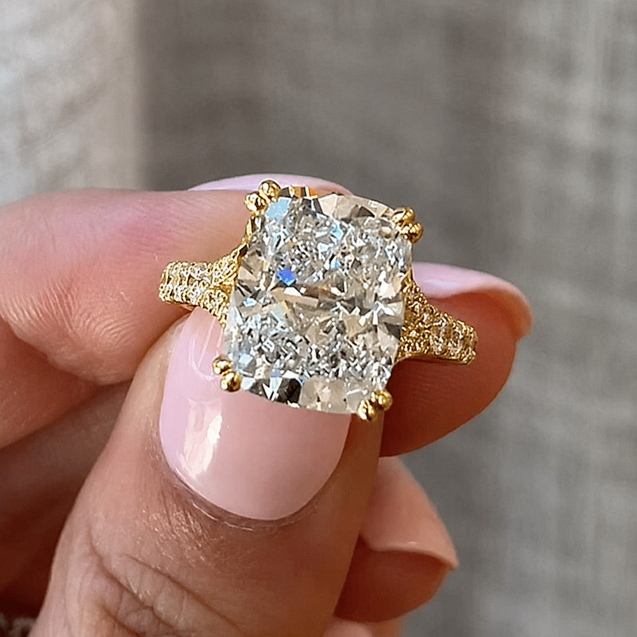 carat cushion cushion split shank engagement ring