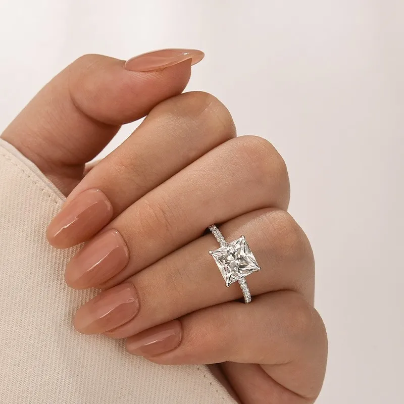s*y様 niceness HARISTON S925 Maxine Moissanite 2.0~3.0 Carat Square Princess Cut
