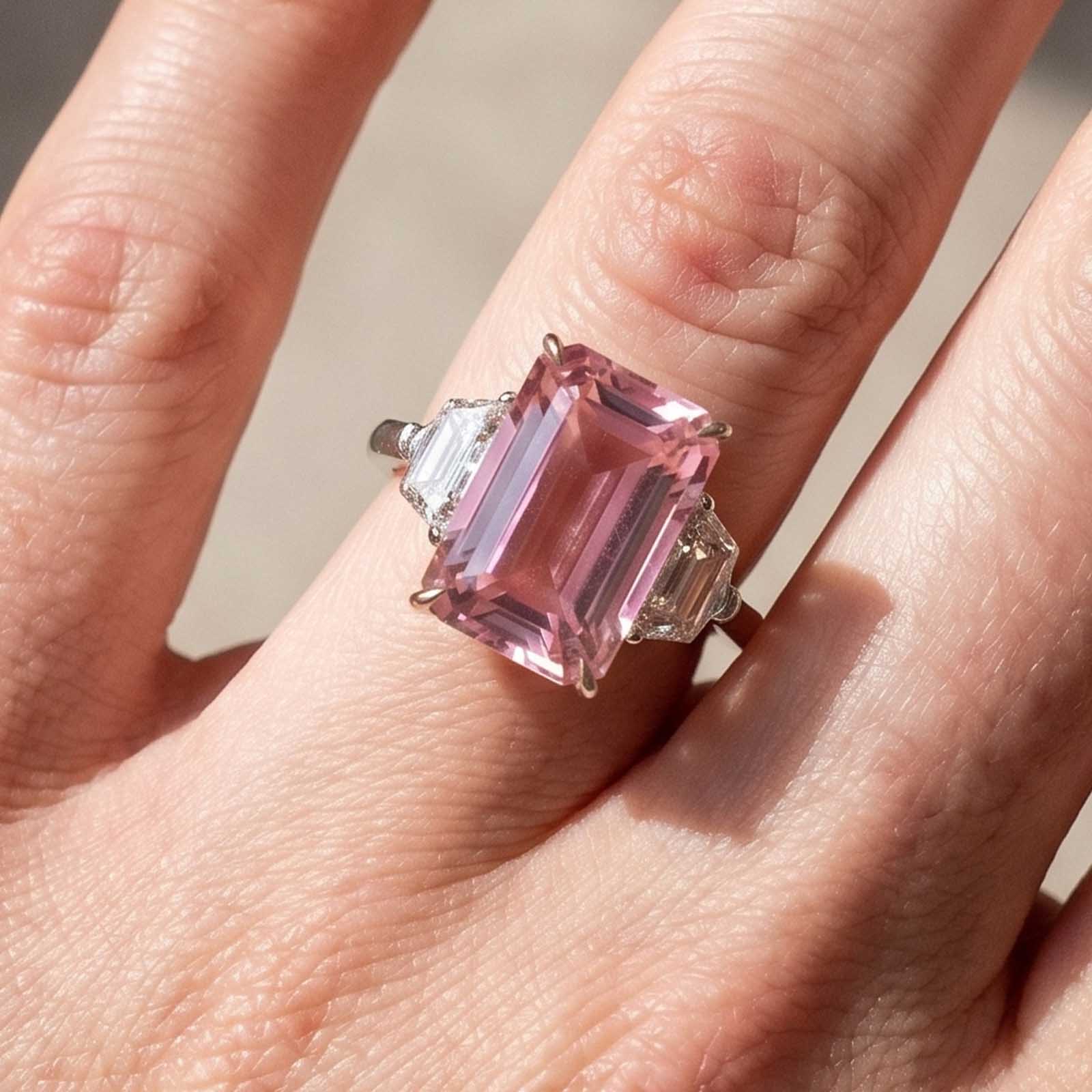 Pink Stone Engagement Ring – Maxine Jewelry
