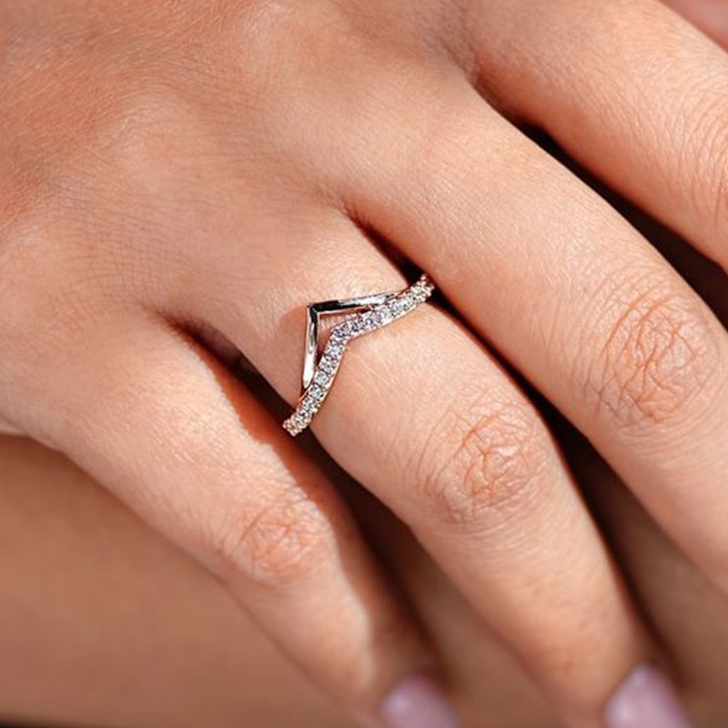 Classic Rose Gold Curved Wedding Band In Sterling Silver