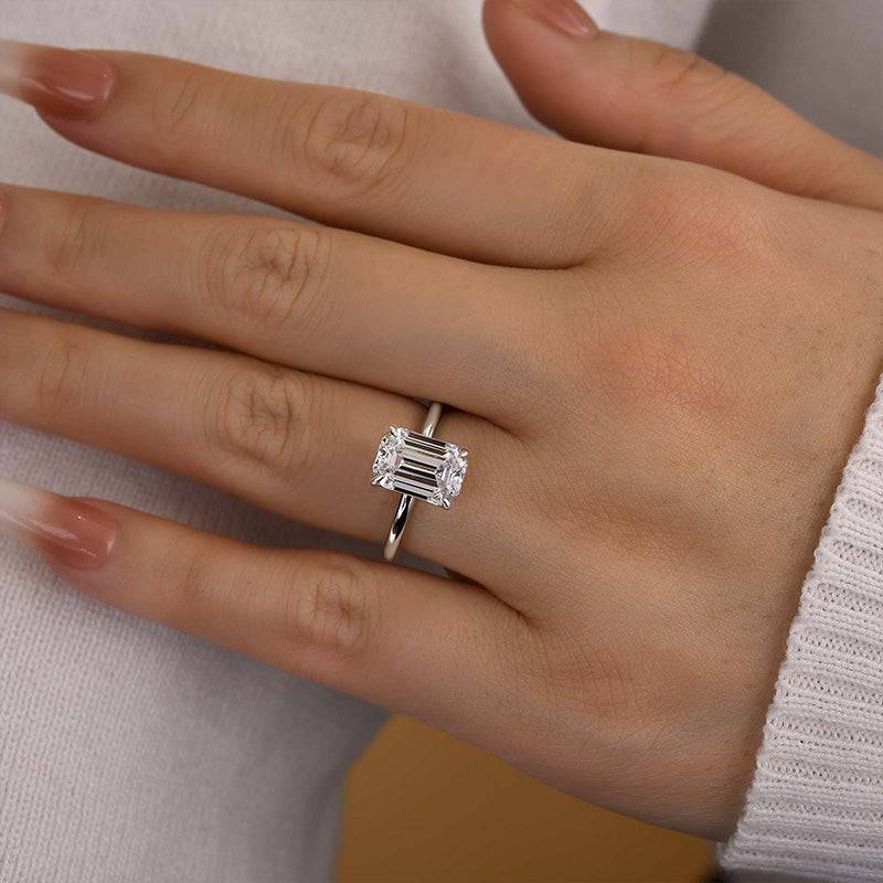 The Signature Emerald Cut Diamond Ring Ethically Sourced Lab-Grown  Engagement
