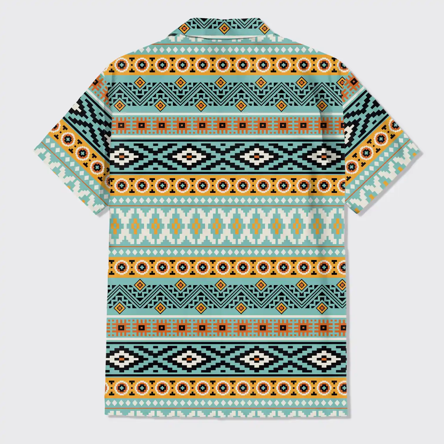 Aztec Tribal Geometric Ethnic Button Up Shirts_3
