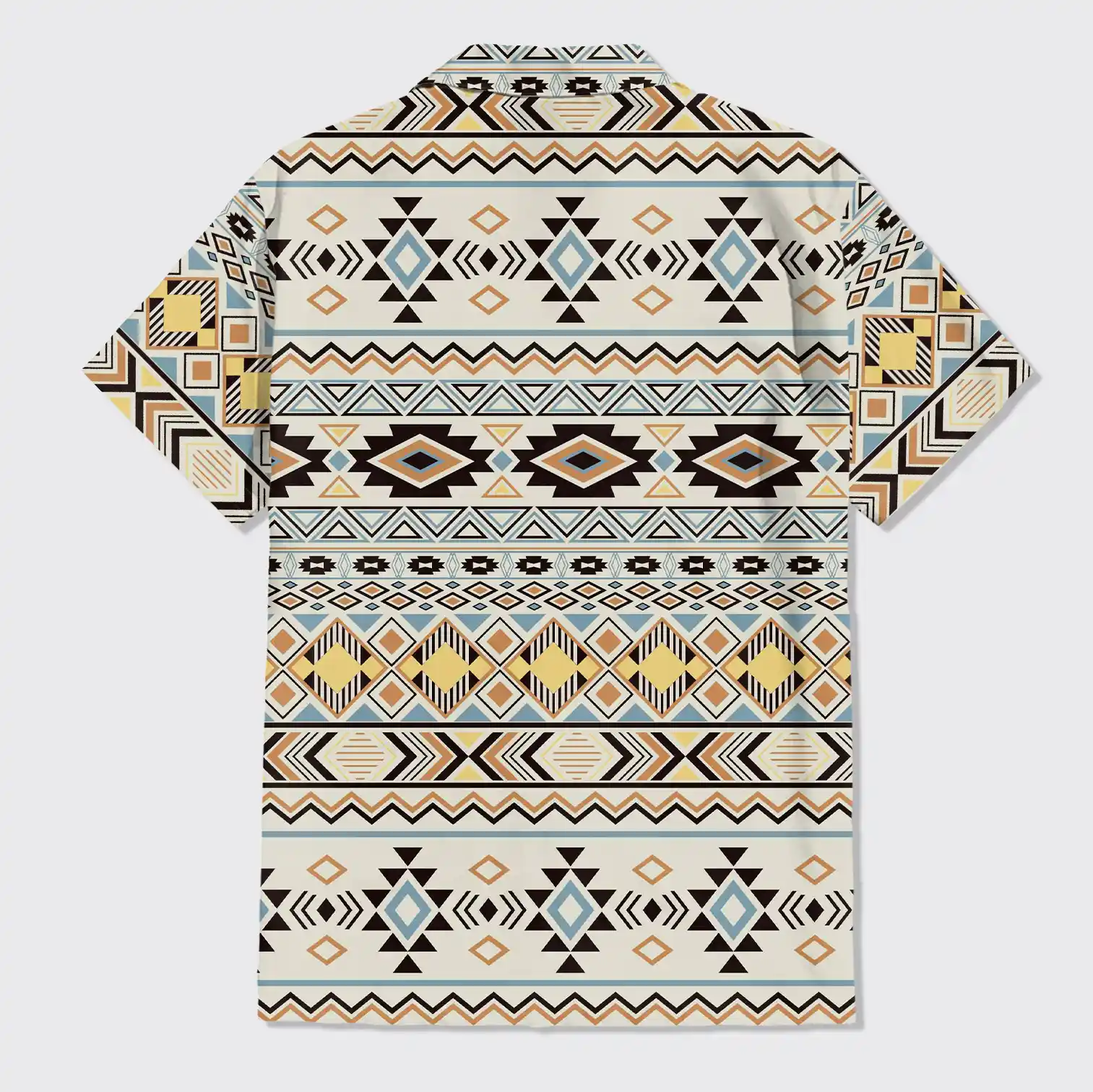 Aztec Tribal Geometric Ethnic Button Up Shirts_4