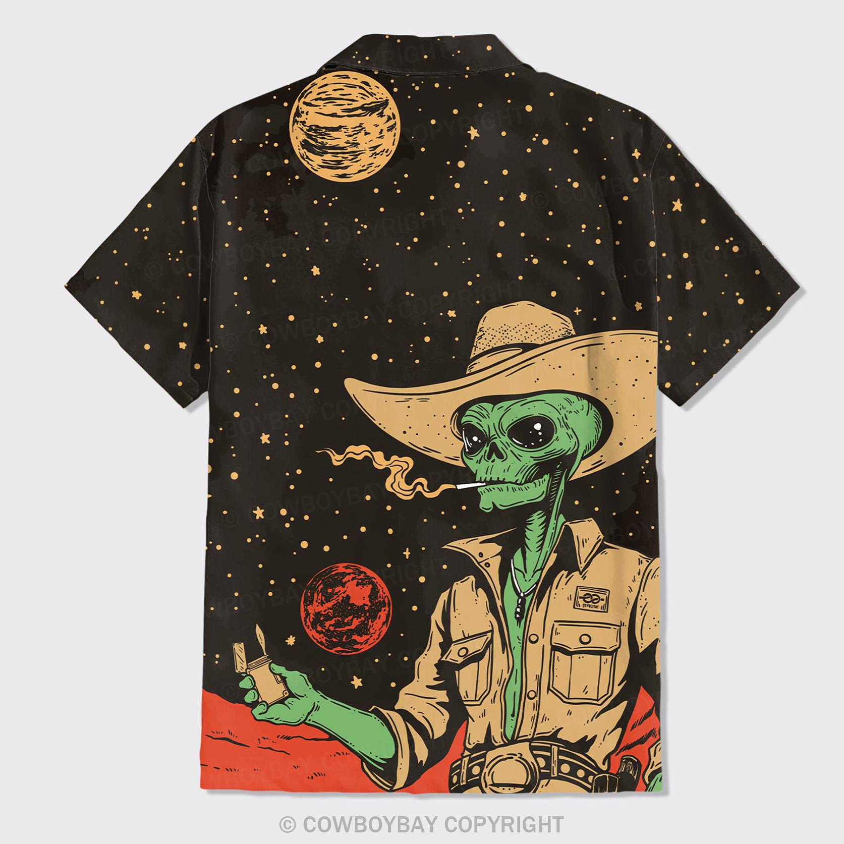 Cowboy Alien Button Up Shirts