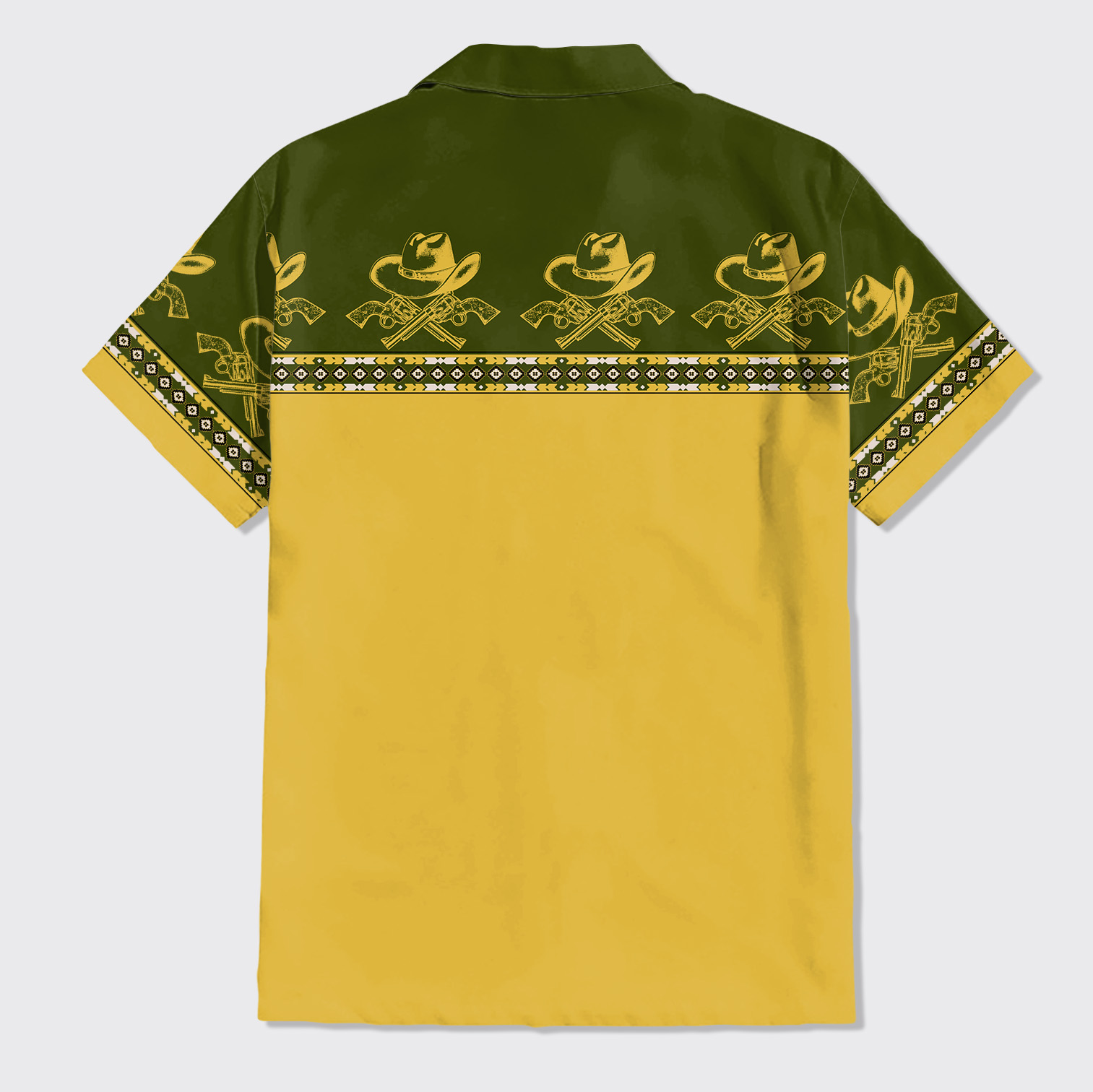 Cowboy Hat Pattern Button Up Shirts