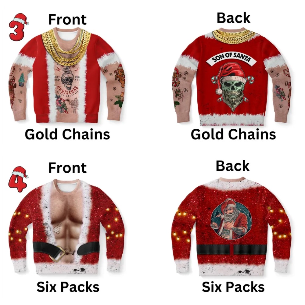 Bad Santa Gag Christmas Ugly Knit Sweatshirt