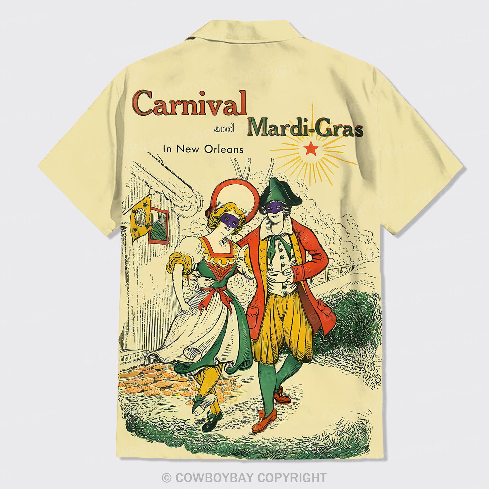 Vintage Mardi Gras Button Up Shirts