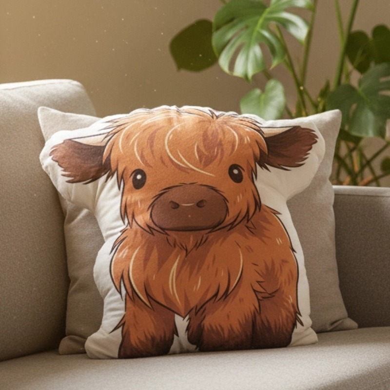 Baby Highland Cow Throw Pillow