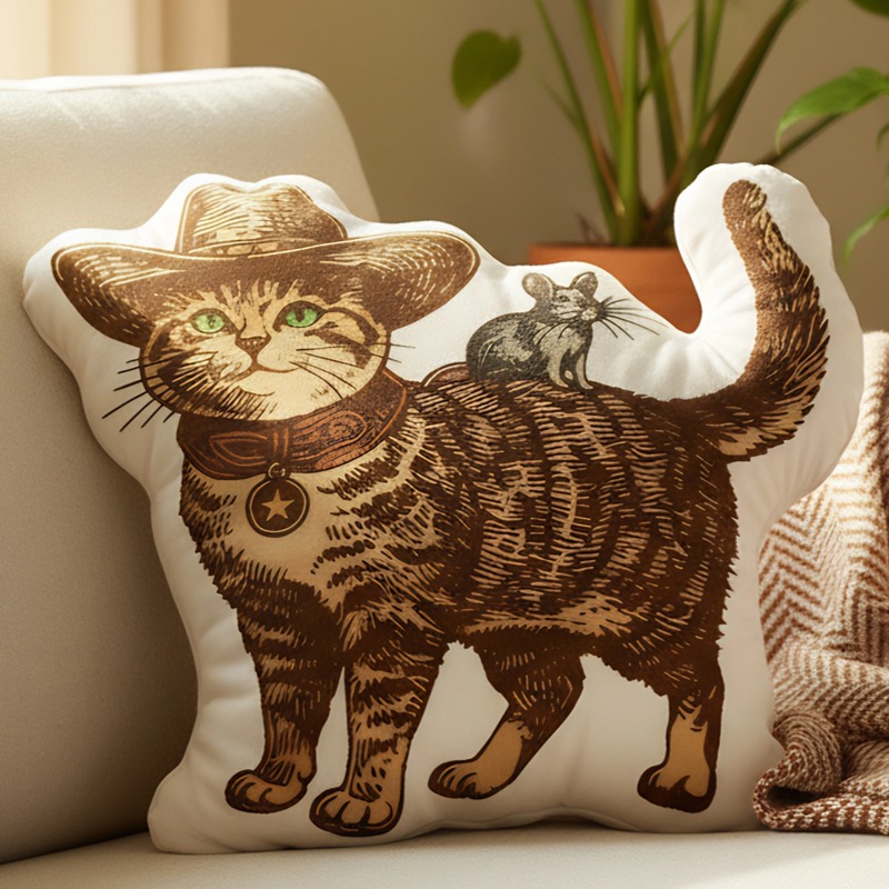 Meowdy Throw Pillow