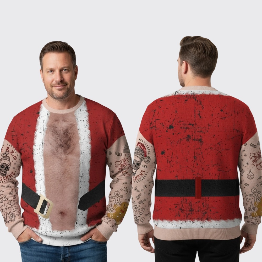 Bad Santa Gag Christmas Ugly Knit Sweatshirt