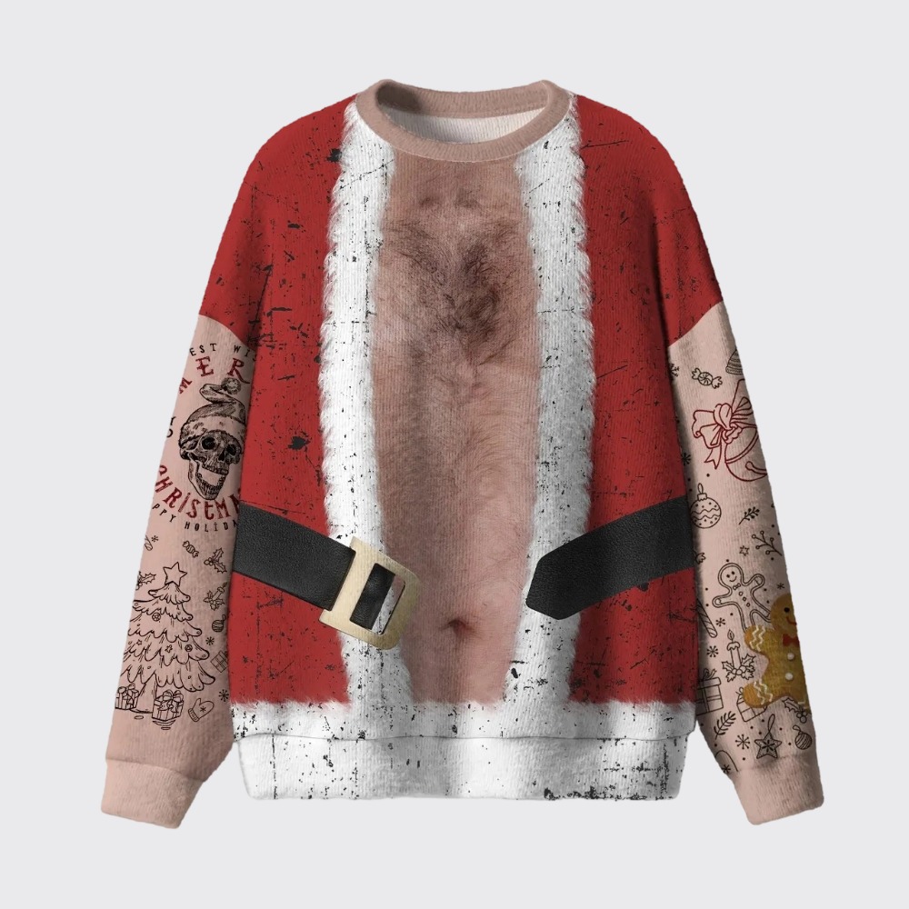 Bad Santa Gag Christmas Ugly Knit Sweatshirt